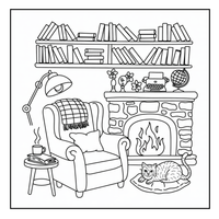 Comfy Corner Places Coloring Book